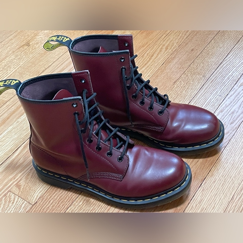 Dr. Marten red lace up boots